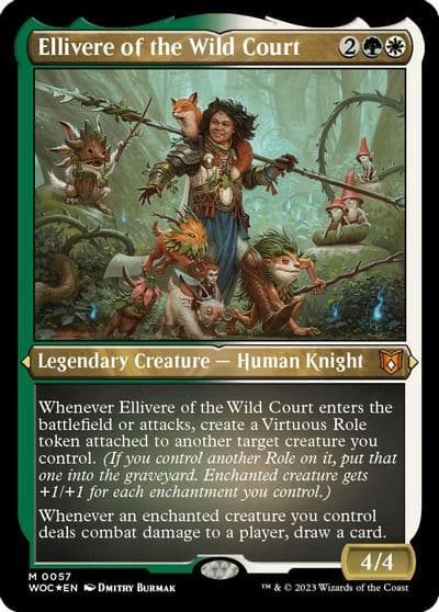 Ellivere of the Wild Court Display Commander Thick Stock Commander: Wilds of Eldraine Magic card
