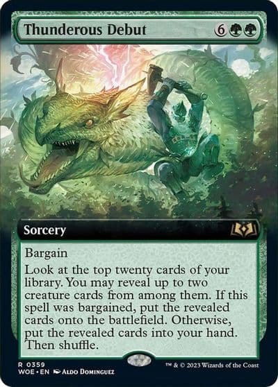 Thunderous Debut Extended Art Wilds of Eldraine Magic card