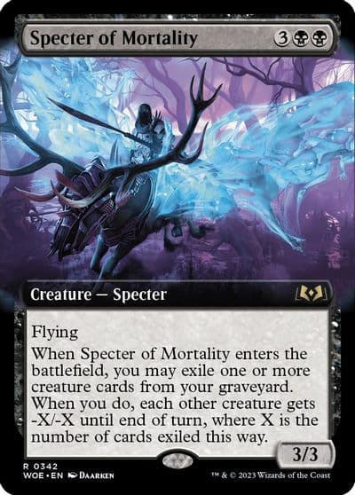 Specter of Mortality Extended Art Wilds of Eldraine Magic card