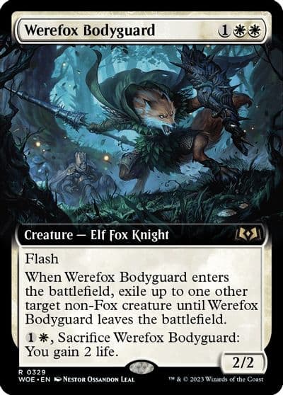 Werefox Bodyguard Extended Art Wilds of Eldraine Magic card