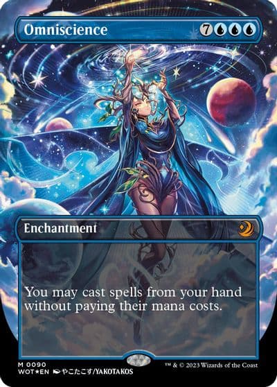 Omniscience Anime Borderless Confetti Foil Wilds of Eldraine: Enchanting Tales Magic card