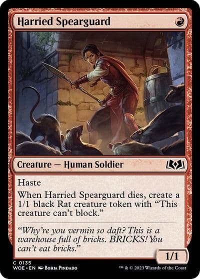 Harried Spearguard Wilds of Eldraine Magic card