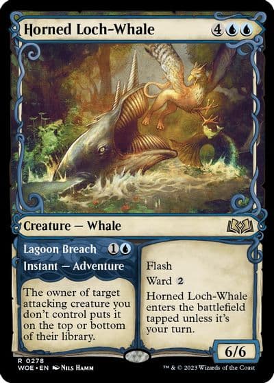 Horned Loch Whale Showcase Wilds of Eldraine Magic card