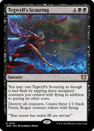 Tegwylls Scouring Commander: Wilds of Eldraine Magic card