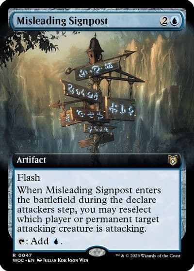 Misleading Signpost Extended Art Commander: Wilds of Eldraine Magic card