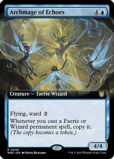 Archmage of Echoes Extended Art Commander: Wilds of Eldraine Magic card