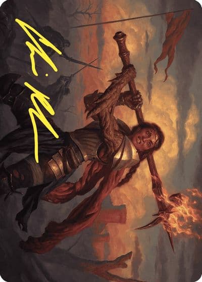 Imodane the Pyrohammer Art Card Gold Stamped Signature Art Series: Wilds of Eldraine Magic card