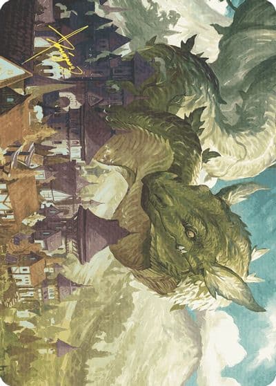 Beanstalk Wurm Art Card Gold Stamped Signature Art Series: Wilds of Eldraine Magic card