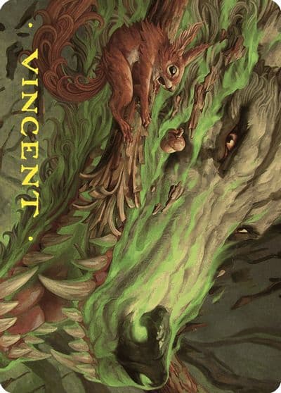 Leaping Ambush Art Card Gold Stamped Signature Art Series: Wilds of Eldraine Magic card