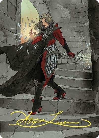 Rowan Scion of War Art Card 59 81 Gold Stamped Signature Art Series: Wilds of Eldraine Magic card