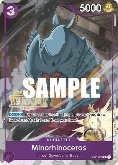 Minorhinoceros Offline Regional 2023 Winner One Piece Promotion Cards One Piece card