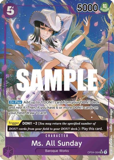 Ms All Sunday Alternate Art Kingdoms of Intrigue One Piece card