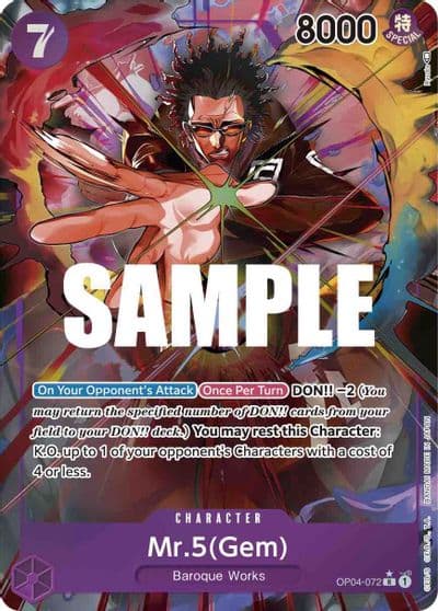 Mr5 Gem Alternate Art Kingdoms of Intrigue One Piece card