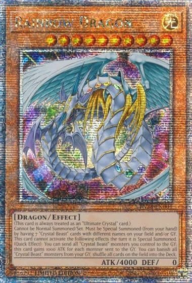 Rainbow Dragon Quarter Century Secret Rare 25th Anniversary Tin: Dueling Heroes Yu-Gi-Oh! card