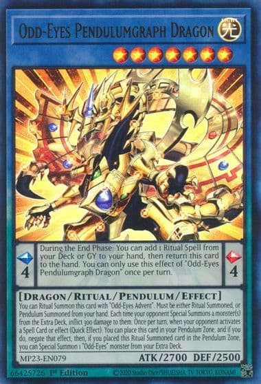 Odd Eyes Pendulumgraph Dragon 25th Anniversary Tin: Dueling Heroes Mega Pack Yu-Gi-Oh! card