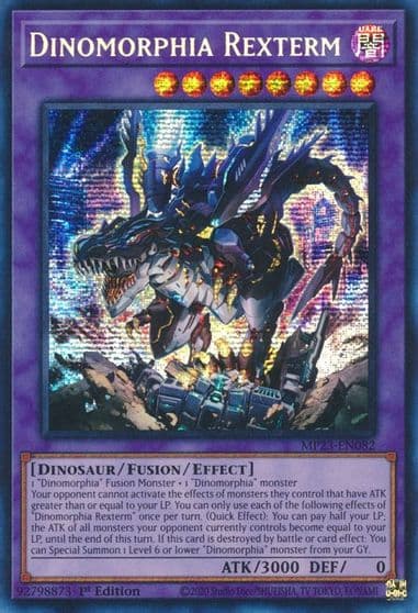 Dinomorphia Rexterm 25th Anniversary Tin: Dueling Heroes Mega Pack Yu-Gi-Oh! card