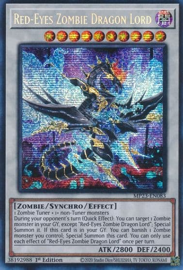 Red Eyes Zombie Dragon Lord 25th Anniversary Tin: Dueling Heroes Mega Pack Yu-Gi-Oh! card