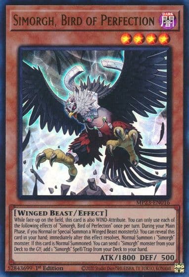 Simorgh Bird of Perfection 25th Anniversary Tin: Dueling Heroes Mega Pack Yu-Gi-Oh! card