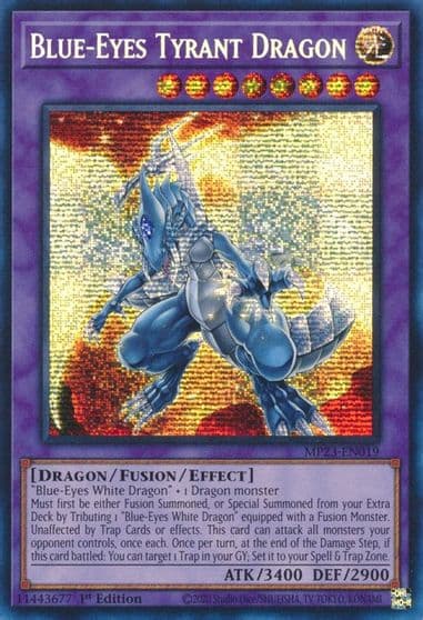 Blue Eyes Tyrant Dragon 25th Anniversary Tin: Dueling Heroes Mega Pack Yu-Gi-Oh! card