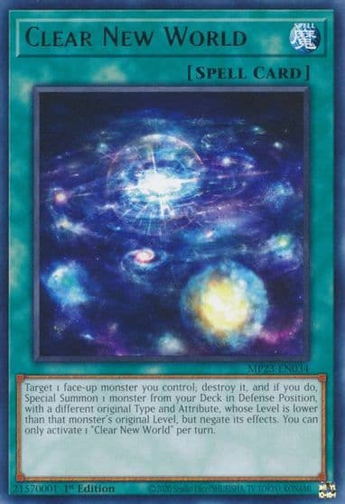 Clear New World 25th Anniversary Tin: Dueling Heroes Mega Pack Yu-Gi-Oh! card