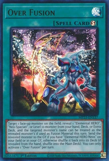 Over Fusion 25th Anniversary Tin: Dueling Heroes Mega Pack Yu-Gi-Oh! card