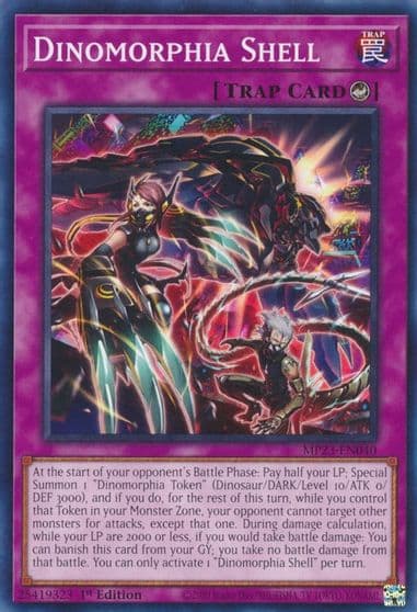 Dinomorphia Shell 25th Anniversary Tin: Dueling Heroes Mega Pack Yu-Gi-Oh! card