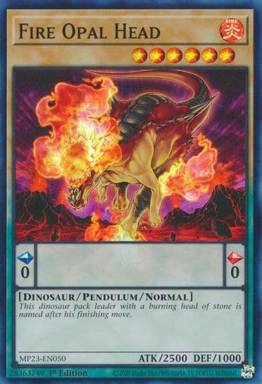 Fire Opal Head 25th Anniversary Tin: Dueling Heroes Mega Pack Yu-Gi-Oh! card