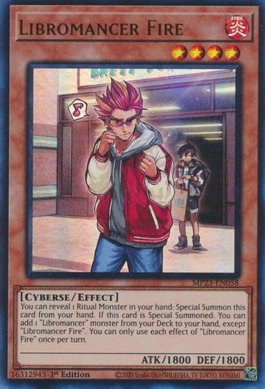 Libromancer Fire 25th Anniversary Tin: Dueling Heroes Mega Pack Yu-Gi-Oh! card