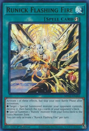 Runick Flashing Fire 25th Anniversary Tin: Dueling Heroes Mega Pack Yu-Gi-Oh! card