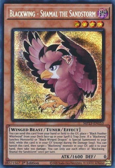 Blackwing Shamal the Sandstorm 25th Anniversary Tin: Dueling Heroes Mega Pack Yu-Gi-Oh! card