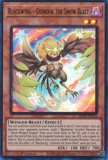 Blackwing Chinook the Snow Blast 25th Anniversary Tin: Dueling Heroes Mega Pack Yu-Gi-Oh! card