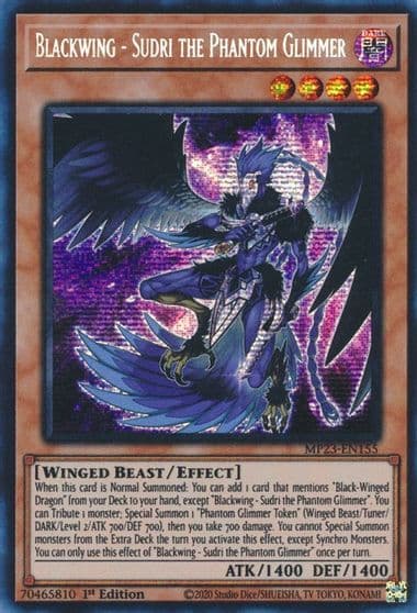 Blackwing Sudri the Phantom Glimmer 25th Anniversary Tin: Dueling Heroes Mega Pack Yu-Gi-Oh! card