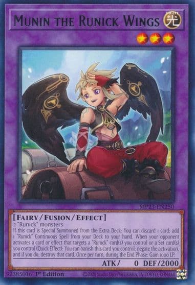 Munin the Runick Wings 25th Anniversary Tin: Dueling Heroes Mega Pack Yu-Gi-Oh! card
