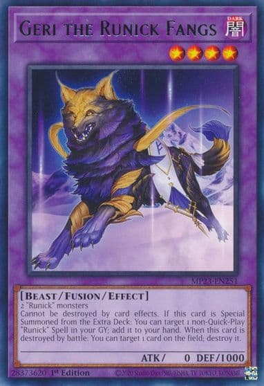 Geri the Runick Fangs 25th Anniversary Tin: Dueling Heroes Mega Pack Yu-Gi-Oh! card