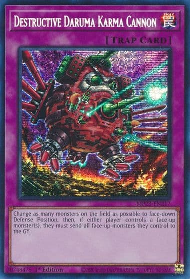 Destructive Daruma Karma Cannon 25th Anniversary Tin: Dueling Heroes Mega Pack Yu-Gi-Oh! card