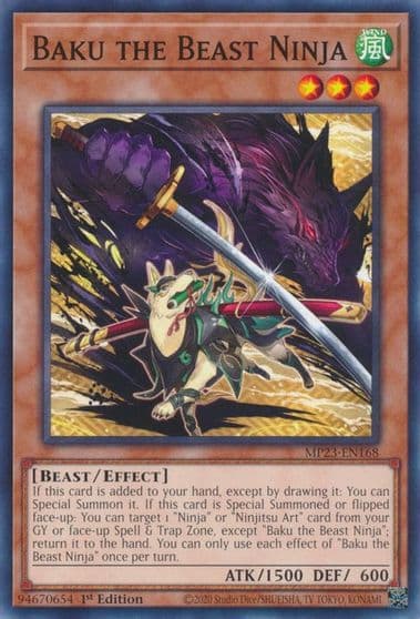 Baku the Beast Ninja 25th Anniversary Tin: Dueling Heroes Mega Pack Yu-Gi-Oh! card