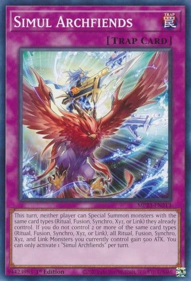 Simul Archfiends 25th Anniversary Tin: Dueling Heroes Mega Pack Yu-Gi-Oh! card