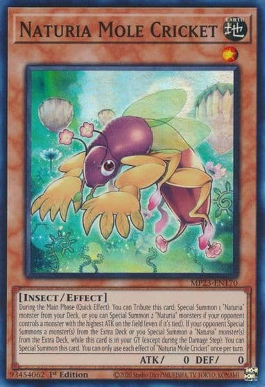 Naturia Mole Cricket 25th Anniversary Tin: Dueling Heroes Mega Pack Yu-Gi-Oh! card