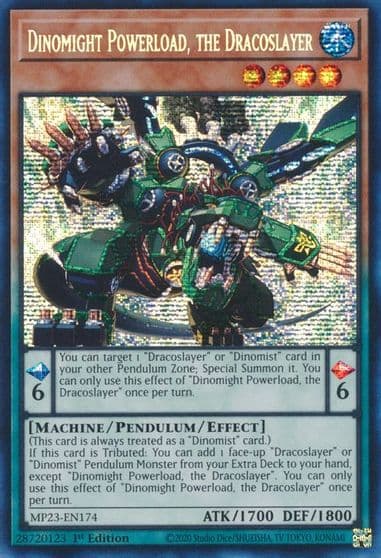 Dinomight Powerload the Dracoslayer 25th Anniversary Tin: Dueling Heroes Mega Pack Yu-Gi-Oh! card