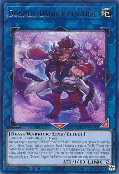 Donner Dagger Fur Hire 25th Anniversary Tin: Dueling Heroes Mega Pack Yu-Gi-Oh! card