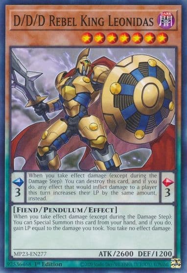 D D D Rebel King Leonidas 25th Anniversary Tin: Dueling Heroes Mega Pack Yu-Gi-Oh! card