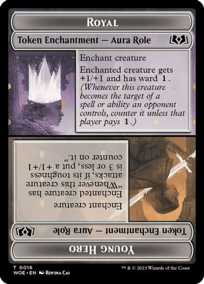 Royal Role Young Hero Role Token Wilds of Eldraine Magic card