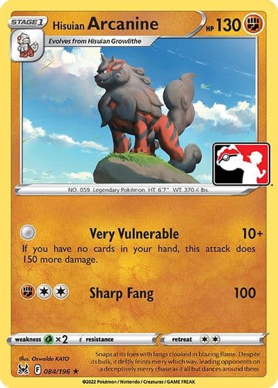 Hisuian Arcanine Prize Pack Series Cards Pokemon card