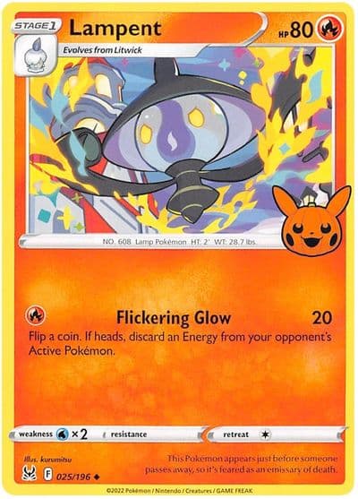 Lampent Trick or Trade BOOster Bundle 2023 Pokemon card