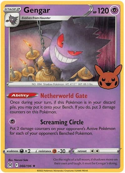 Gengar (2022 Copyright Date) Trick or Trade BOOster Bundle 2023 Pokemon card