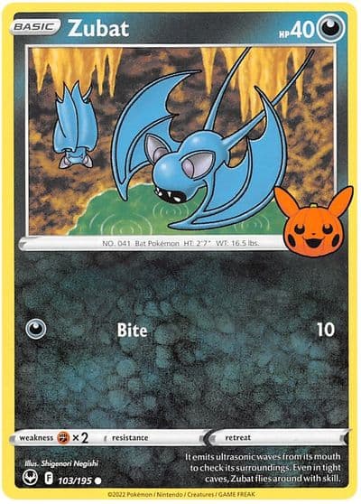 Zubat Trick or Trade BOOster Bundle 2023 Pokemon card