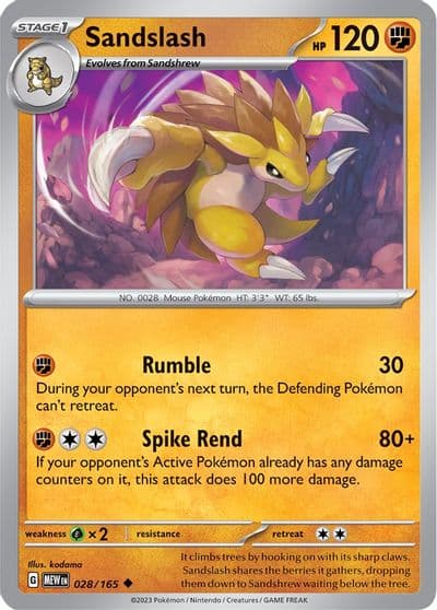 Sandslash SV: Scarlet & Violet 151 Pokemon card