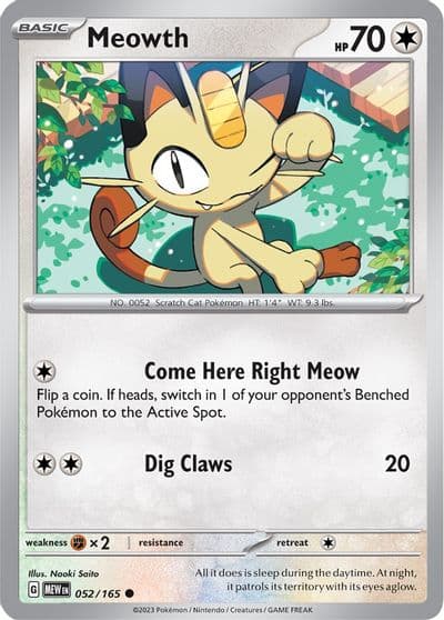 Meowth SV: Scarlet & Violet 151 Pokemon card
