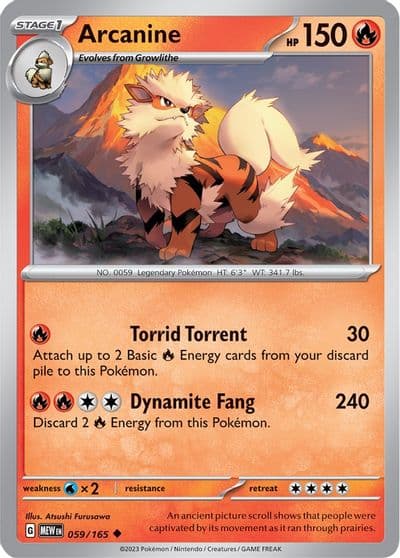 Arcanine SV: Scarlet & Violet 151 Pokemon card