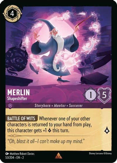 Merlin Shapeshifter Rise of the Floodborn Lorcana card